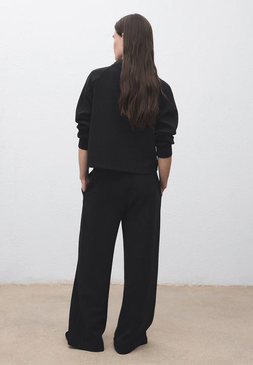 MANGO - Trousers nei  -  black
