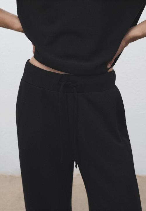 MANGO - Trousers nei  -  black
