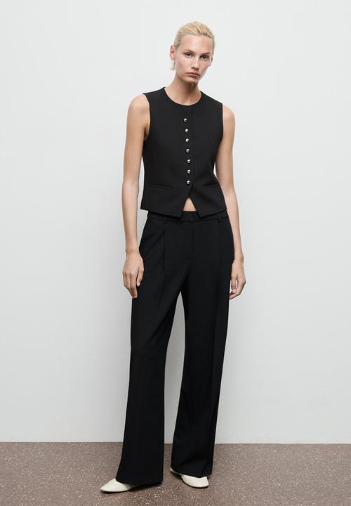 MANGO - Trousers gabo  -  black