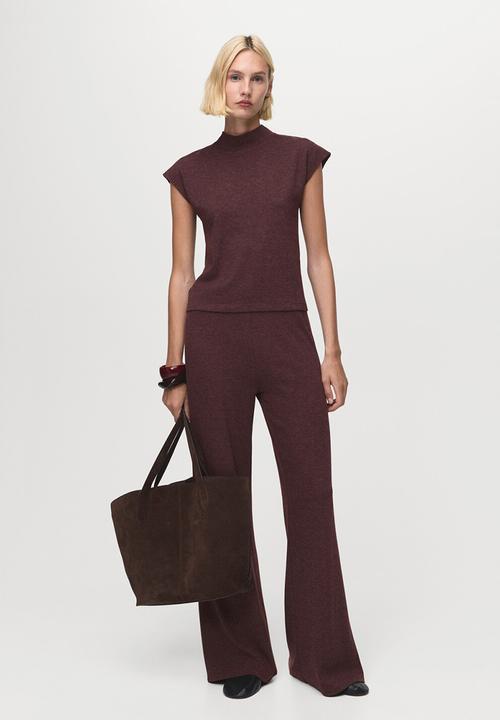 MANGO - Camiseta michi - dark red