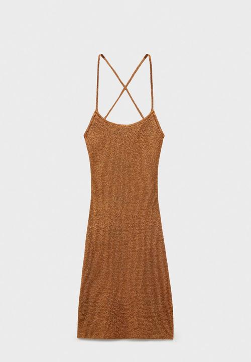 MANGO - Dress Laceup - Rust/Copper