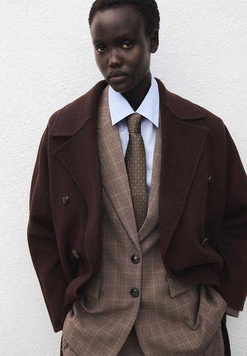 MANGO - Coat picarol -  dark brown