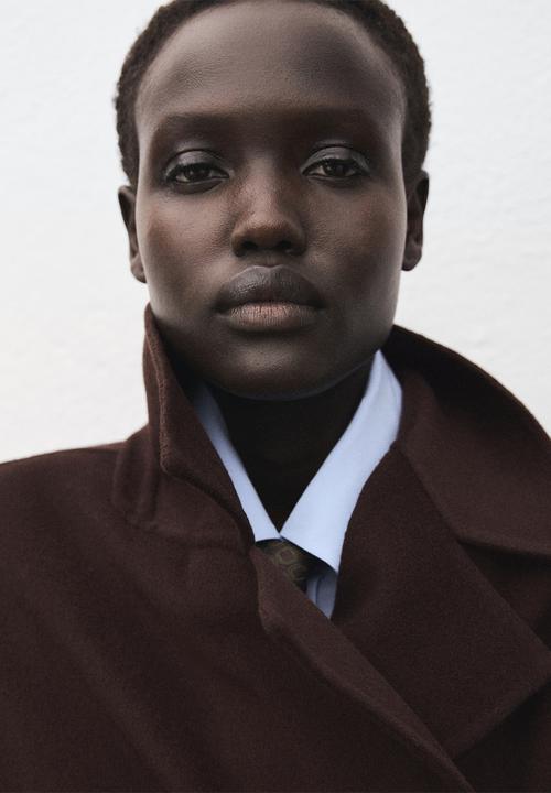 MANGO - Coat picarol -  dark brown