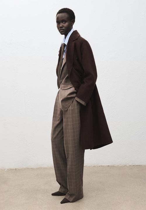MANGO - Coat picarol -  dark brown