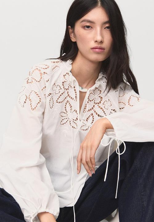 MANGO - Blouse milous -  light beige