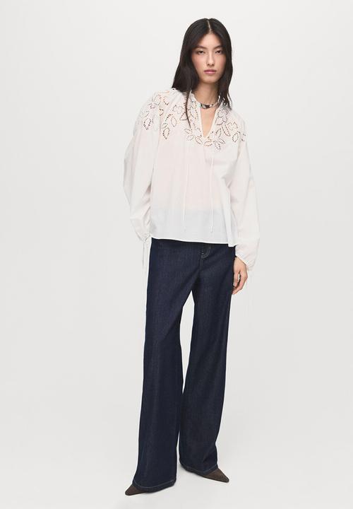 MANGO - Blouse milous -  light beige