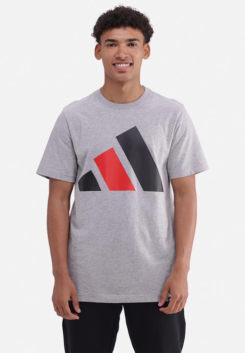 adidas Performance - Big Logo Tee - medium grey heather