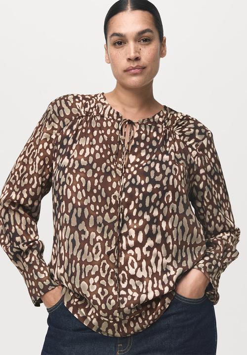 MANGO - Blouse stefi -  brown