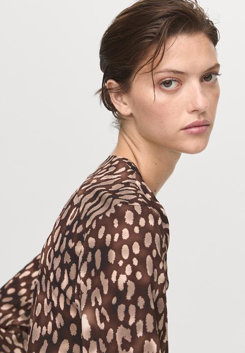MANGO - Blouse stefi -  brown
