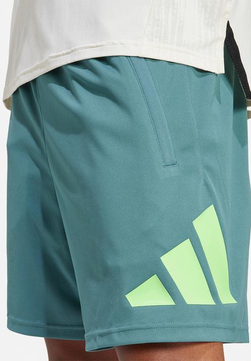 adidas Performance - Train Essentials Logo Training Shorts - Preloved teal/lime burst Green