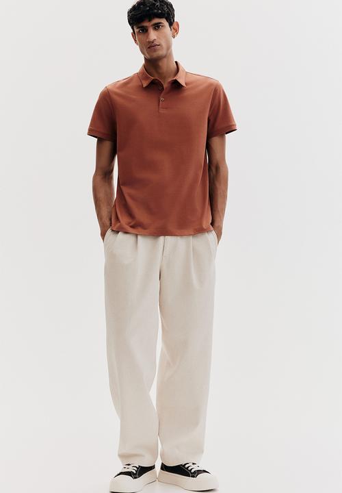 H&M - Slim fit polo shirt - dark orange
