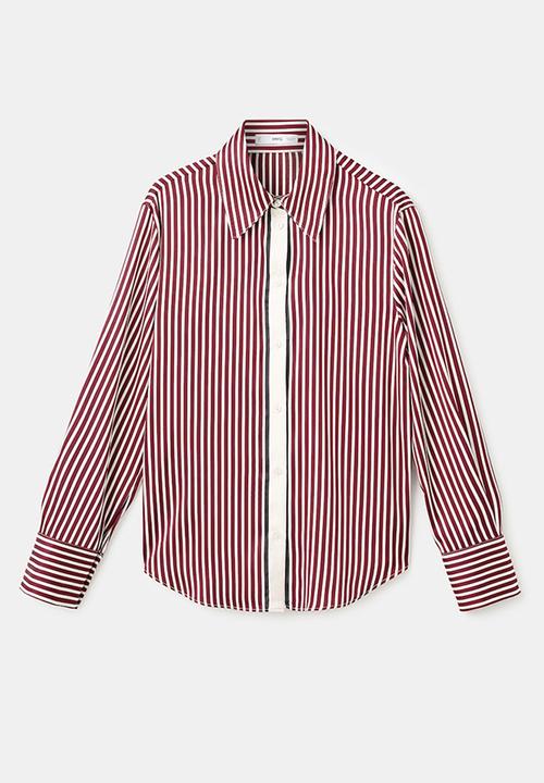 MANGO - Camisa margaret - dark red