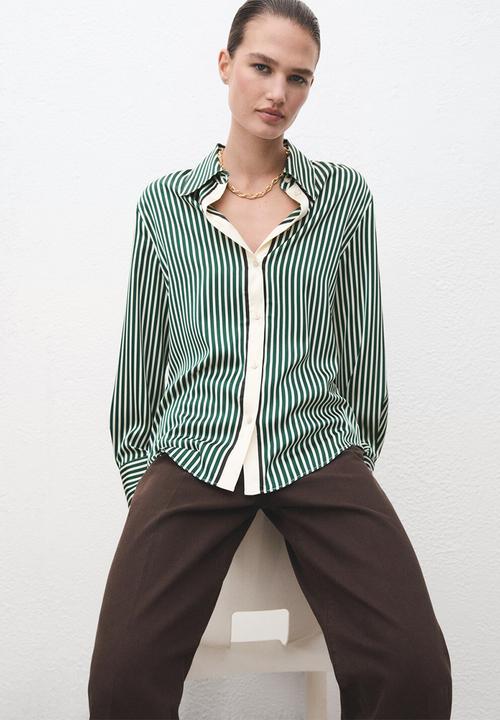 MANGO - Camisa margaret - green