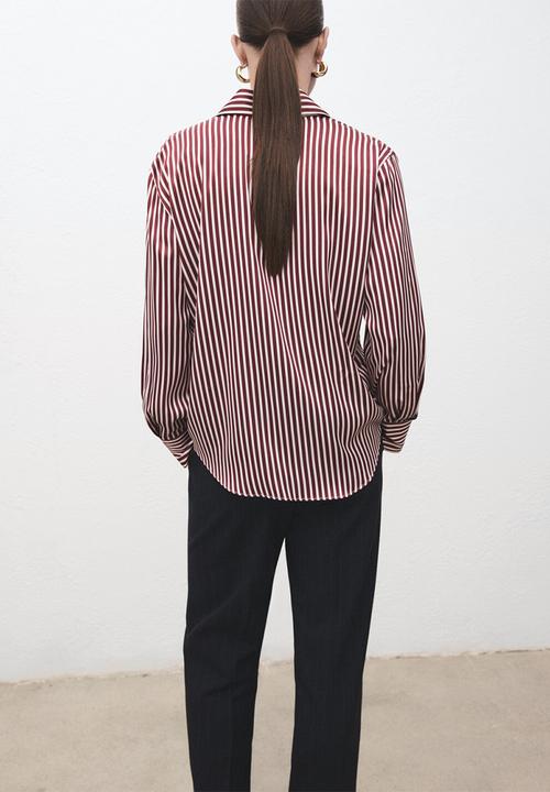 MANGO - Camisa margaret - dark red