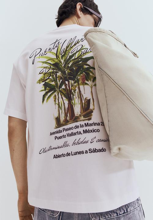 H&M - Loose fit printed T-shirt - white/puerto vallarta