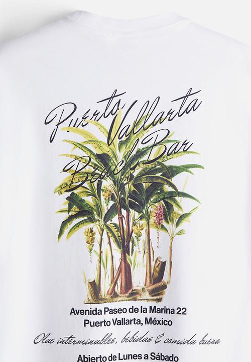 H&M - Loose fit printed T-shirt - white/puerto vallarta