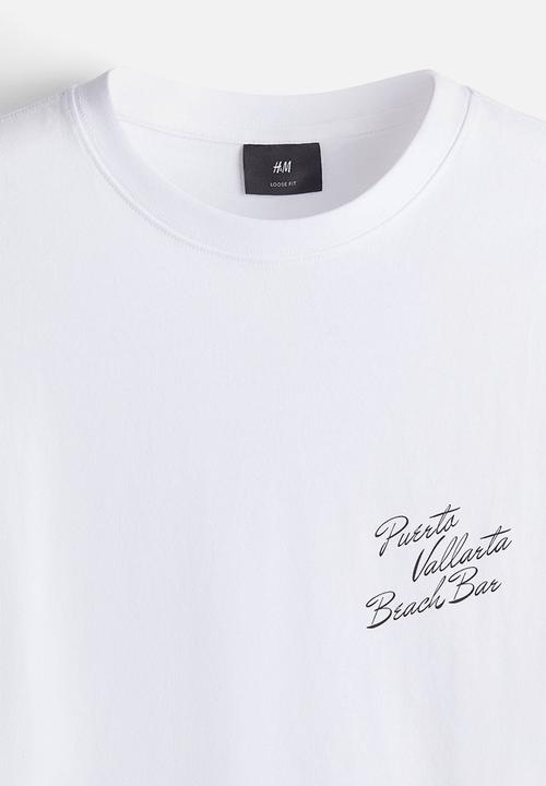 H&M - Loose fit printed T-shirt - white/puerto vallarta