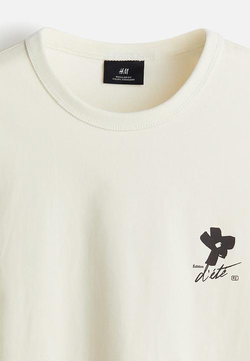 H&M - Coolmax® regular fit T-shirt - cream/édition d'été