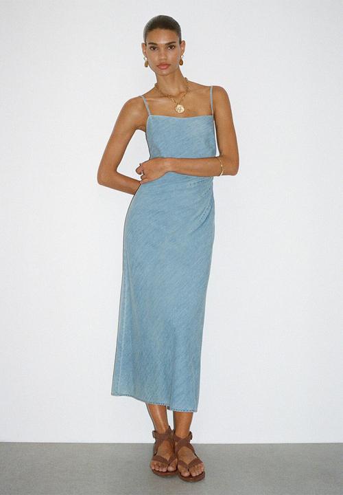 MANGO - Dress blanes - open-blue