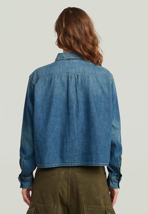 G-STAR - Boxy Relaxed 1-pkt Shirt long sleeve wmn - blue