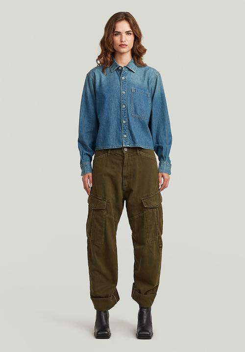G-STAR - Boxy Relaxed 1-pkt Shirt long sleeve wmn - blue