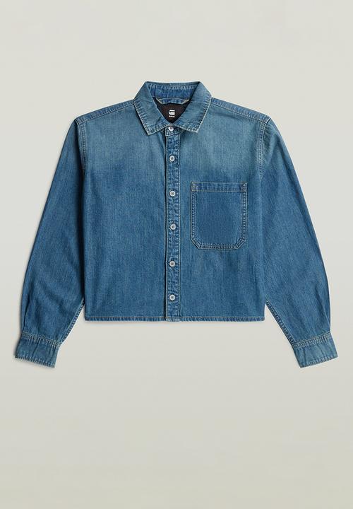 G-STAR - Boxy Relaxed 1-pkt Shirt long sleeve wmn - blue