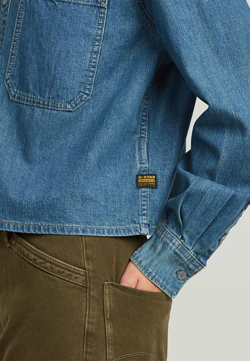 G-STAR - Boxy Relaxed 1-pkt Shirt long sleeve wmn - blue