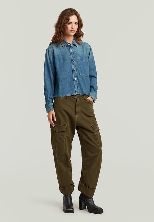 G-STAR - Boxy Relaxed 1-pkt Shirt long sleeve wmn - blue