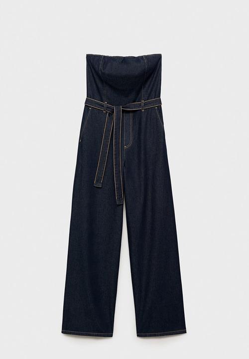 MANGO - Jumpsuit cally -  open blue