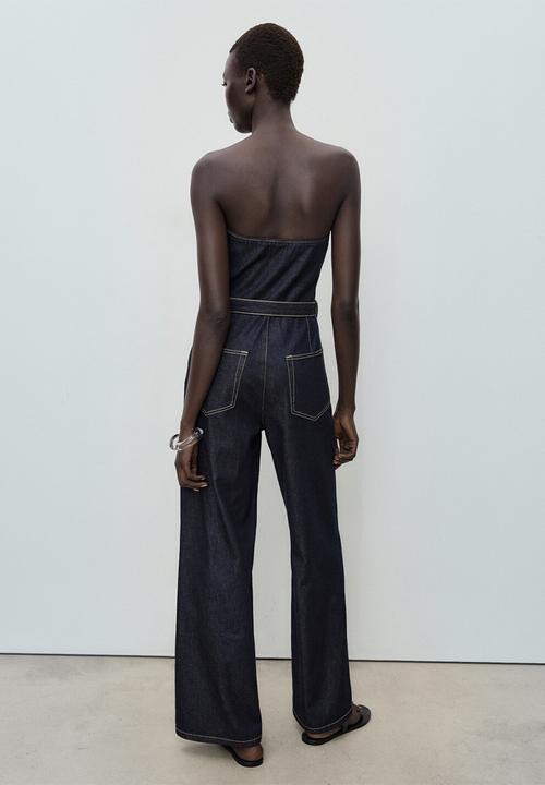 MANGO - Jumpsuit cally -  open blue
