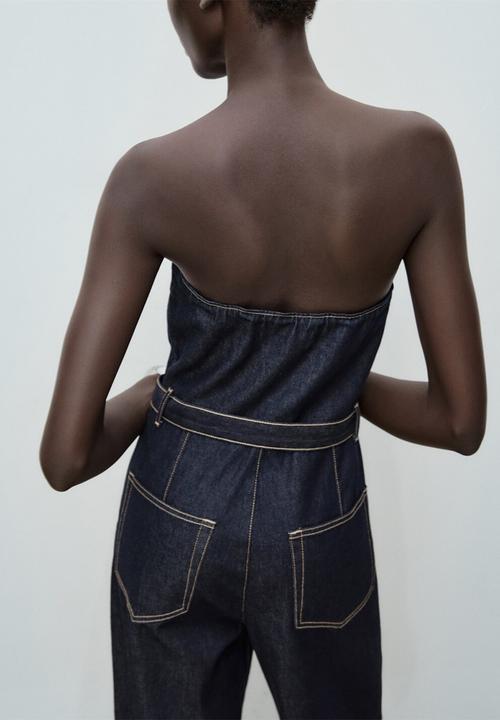 MANGO - Jumpsuit cally -  open blue