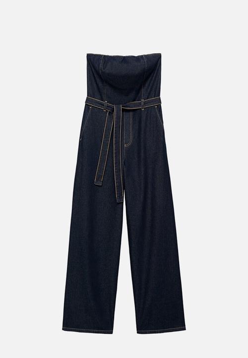 MANGO - Jumpsuit cally -  open blue