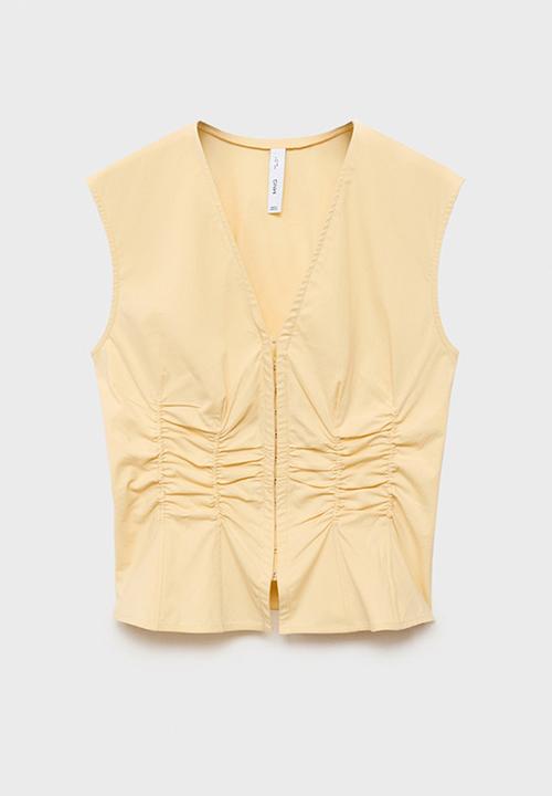 MANGO - Blouse Bracket - Light/Pastel Yellow