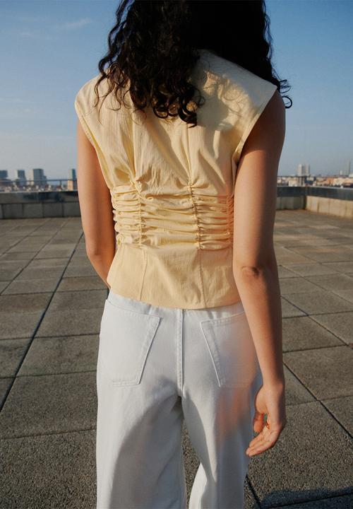 MANGO - Blouse Bracket - Light/Pastel Yellow