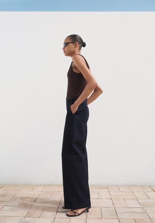MANGO - Trousers alba -  open blue