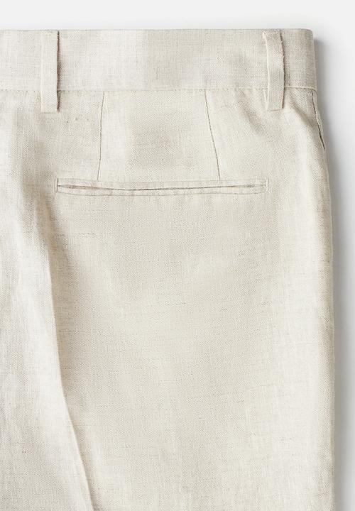 H&M - Slim fit linen suit trousers - light beige