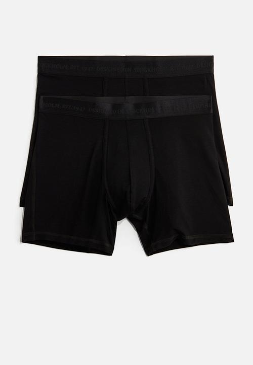 H&M - 2 Pack mid trunks with lycra® - black