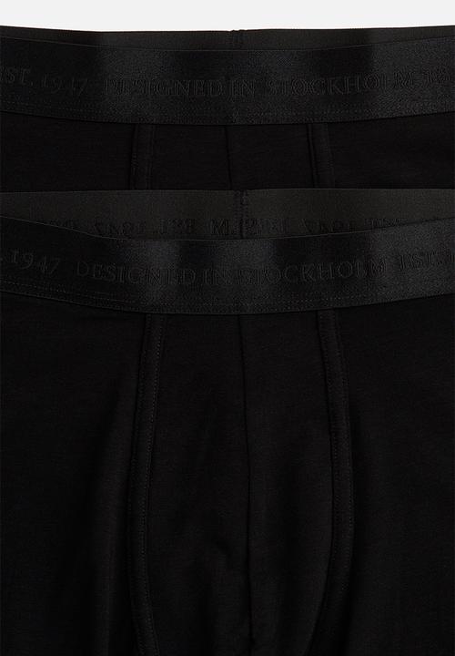 H&M - 2 Pack mid trunks with lycra® - black
