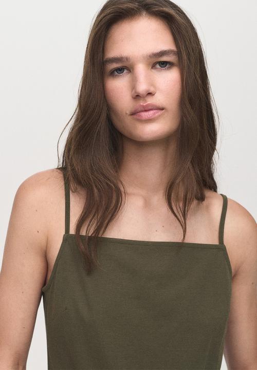 MANGO - Top zoe - beige/ khaki