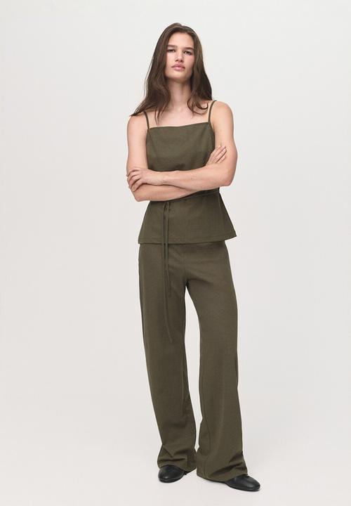 MANGO - Top zoe - beige/ khaki