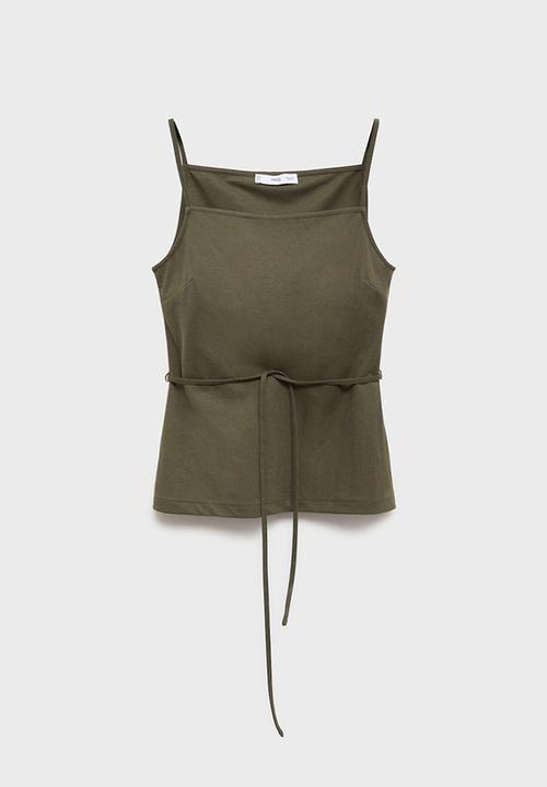 MANGO - Top zoe - beige/ khaki