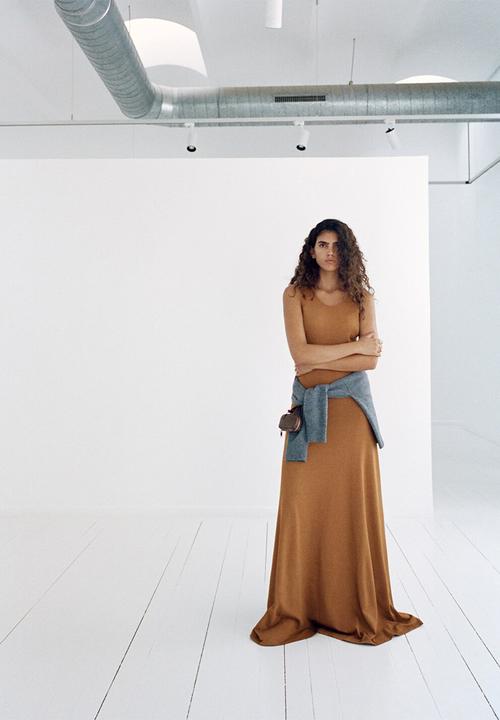 MANGO - Dress guksu  -  medium brown