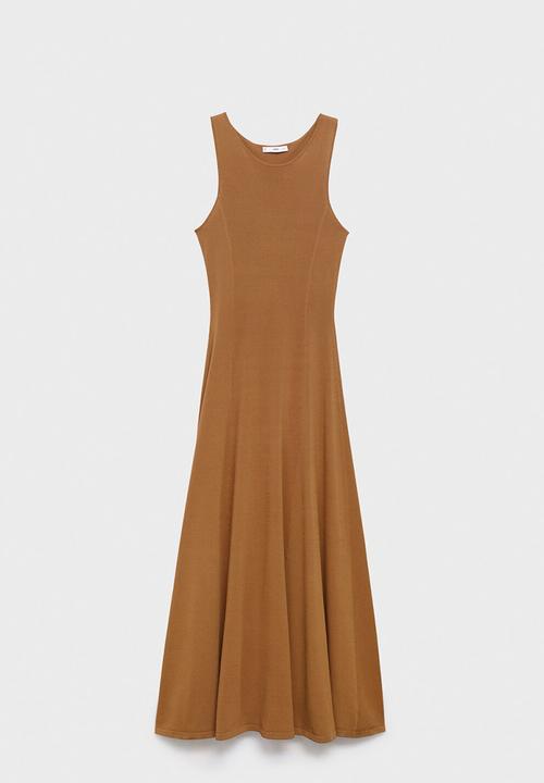 MANGO - Dress guksu  -  medium brown