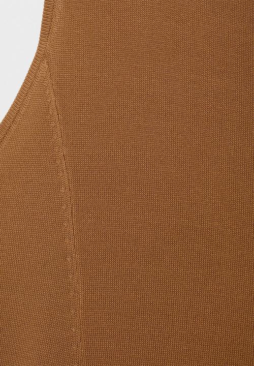 MANGO - Dress guksu  -  medium brown