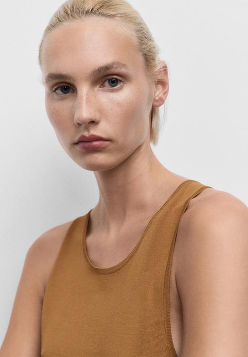 MANGO - Dress guksu  -  medium brown