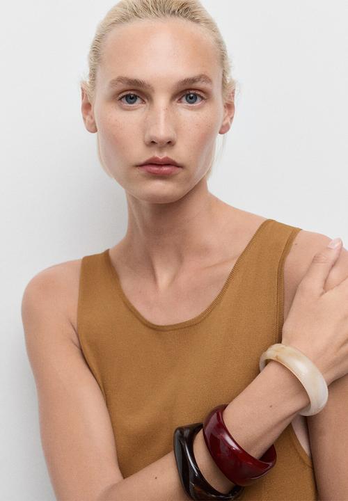 MANGO - Dress guksu  -  medium brown