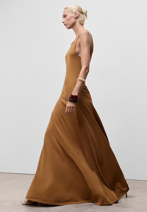 MANGO - Dress guksu  -  medium brown