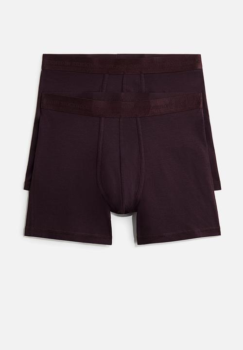 H&M - 2 Pack mid trunks with lycra® - burgundy