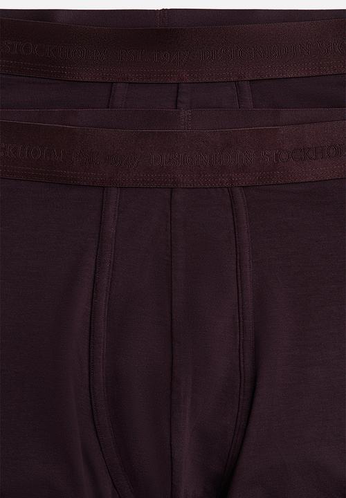 H&M - 2 Pack mid trunks with lycra® - burgundy