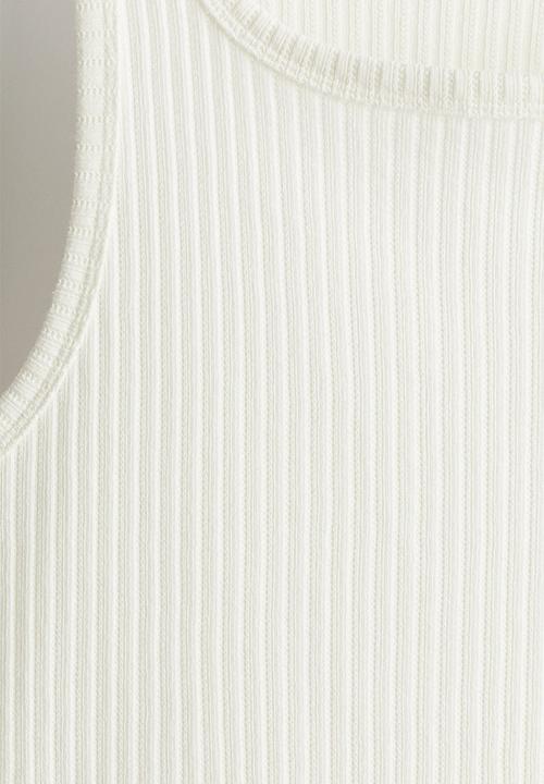 H&M - Slim fit ribbed vest top - white